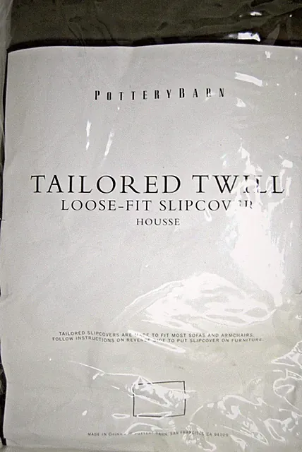 NEW POTTERY BARN Tailored Twill Housse small sofa loose fit slipcover green