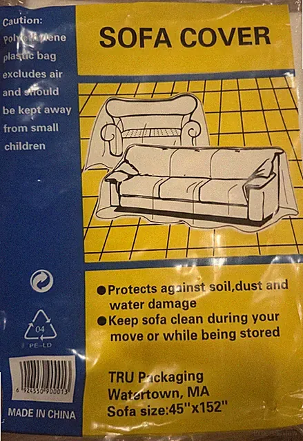 NEW Reusable Chateau Plastic Sofa Cover up to 9'6", 45" x 152" NEW