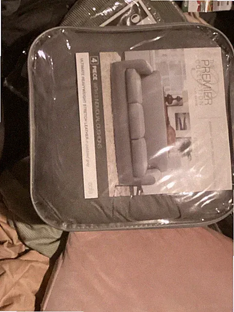 NEW Sure fit Sofa size Ultimate Heavyweight Stretch Leather Pebble Gray
