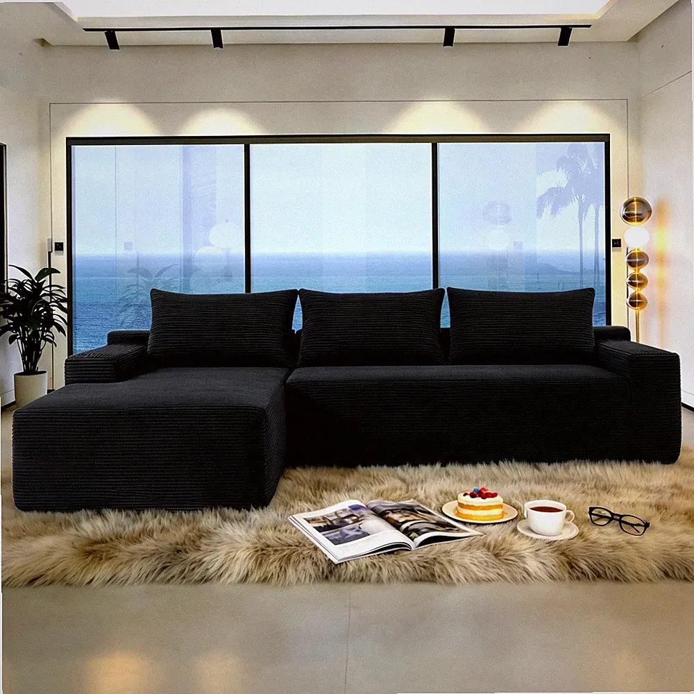 NEW2-96.9" Cloud Sectional Couch with L-Shape Chaise,Modern Modular Sofa