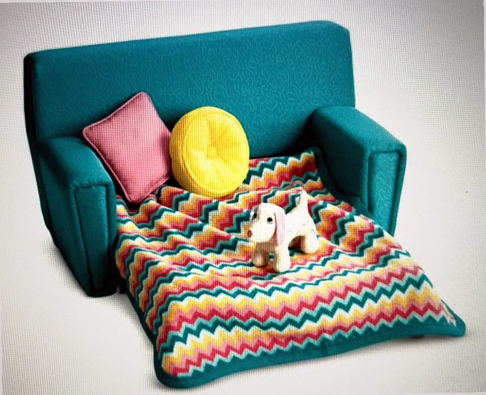 NIB~ American Girl Doll Maryellen Sofa Bed Set ~ Pillows Blanket Dog Maryellen's