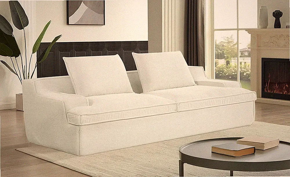 Nimbus Oversized Full Foam 4 Seater Couch for Living Room Upholstered in Soft Co