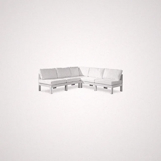 Nizuc White Water Resistant Fabric Outdoor Patio Modular Sectional