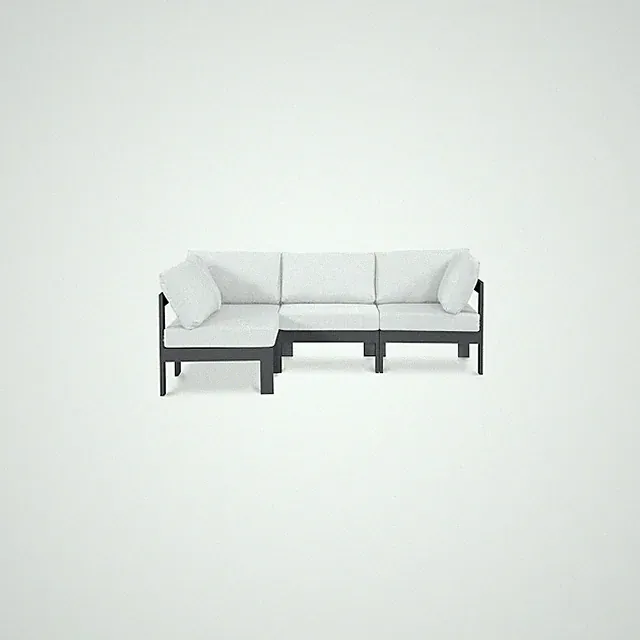 Nizuc White Water Resistant Fabric Outdoor Patio Modular Sectional