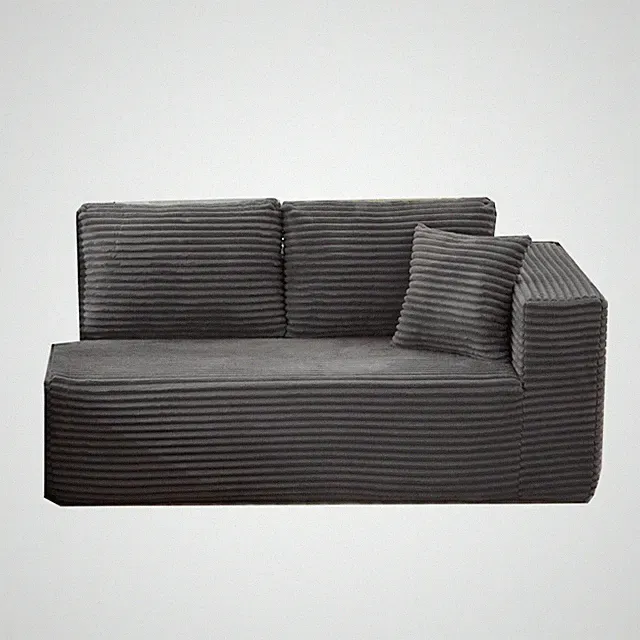 No Assembly Gray Sectional Sofa - & Customizable L-Shaped Couch with Soft