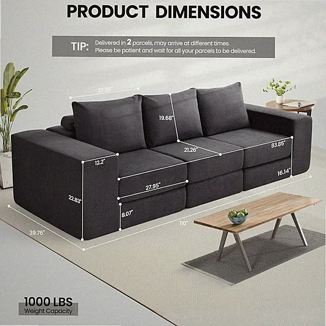 No Assembly Required Loveseat Couch Modular Sectional Cloud Sofa Velvet Sofa Bed