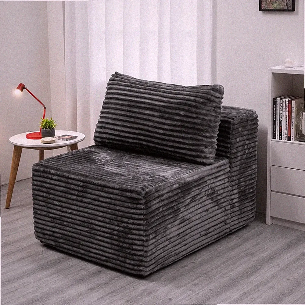 No Assembly Required Modular Sectional Sofa Corduroy Floor Sofa for Small Space