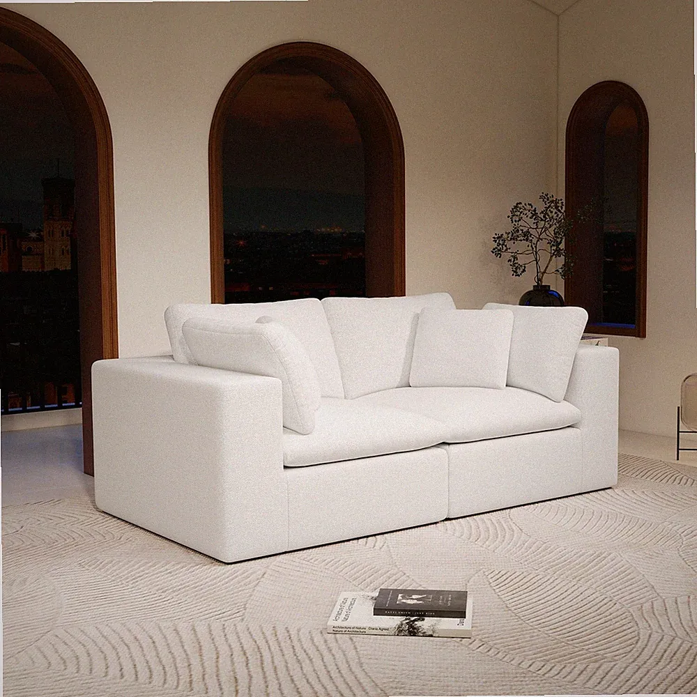 No Assembly Required Sectional Sofa Convertible for Small Space Modular Loveseat