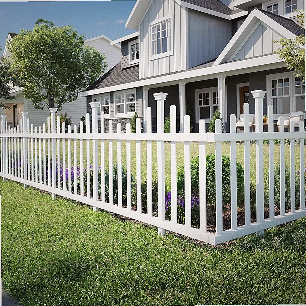 No Dig White Vinyl Fence Panel Kit - 2.5ft H x 4.7ft W, DIY Garden Border