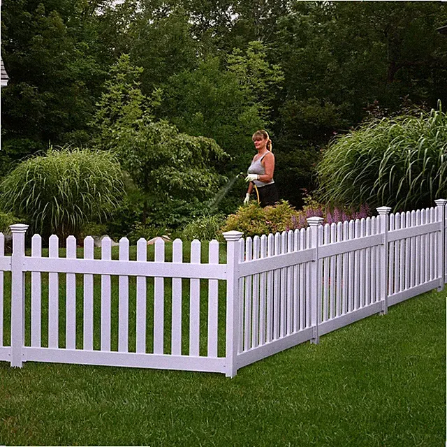 No Dig White Vinyl Picket Fence Kit - 3ft x 6ft Easy DIY Outdoor Fencing
