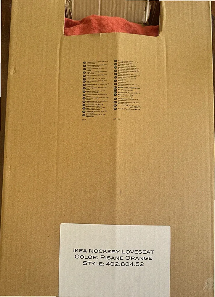 NOCKEBY LOVESEAT 2 SEAT SLIPCOVER #002.804.68 RISANE GRAY COMPLETE ORIGINAL IKEA