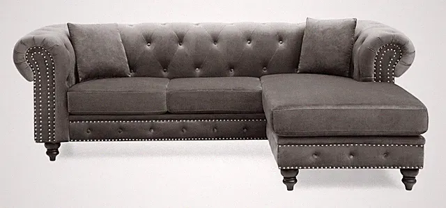 Nola G0350B-SC Sofa Chaise (Without Ottoman) , DARK GRAY