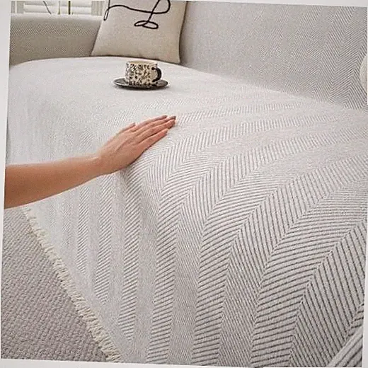 Non Slip Couch Cover Sofa Covers for 2 Cushion Couch 71"x118" Off White