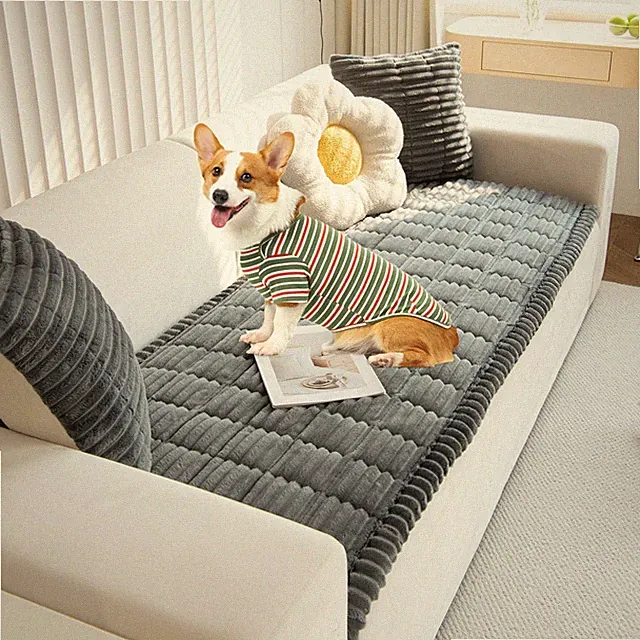Non Slip Dog Couch Covers for Sectional Sofa Washable Warm Couch Protector So...