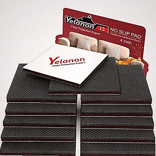 Non Slip Furniture Pads -12pcs 4" Furniture Grippers Hardwood 12pcs 4" Square