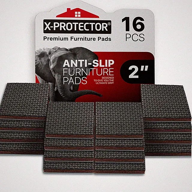 Non Slip Furniture Pads - 16 Premium Furniture Grippers 2"! Self-Adhesive Rubber