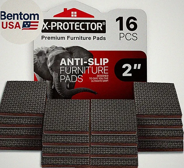 Non Slip Furniture Pads - 16 Premium Furniture Grippers 2"! Self-Adhesive Rubber