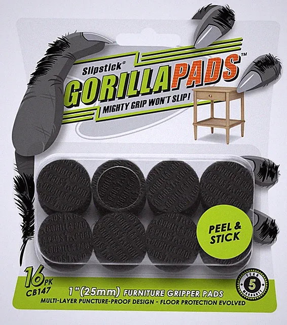 Non Slip Furniture Pads/Gripper Feet (Set of 16) Self Adhesive Rubber Floor Prot