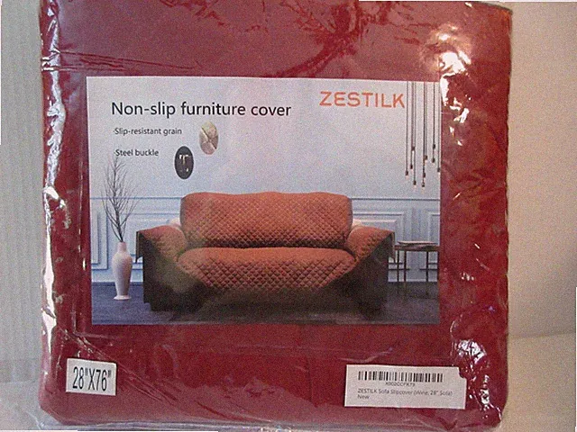 Non-Slip Slipcover 28" Sofa Cover Pet Dog Cat Kid Protector Red Wine Love Seat