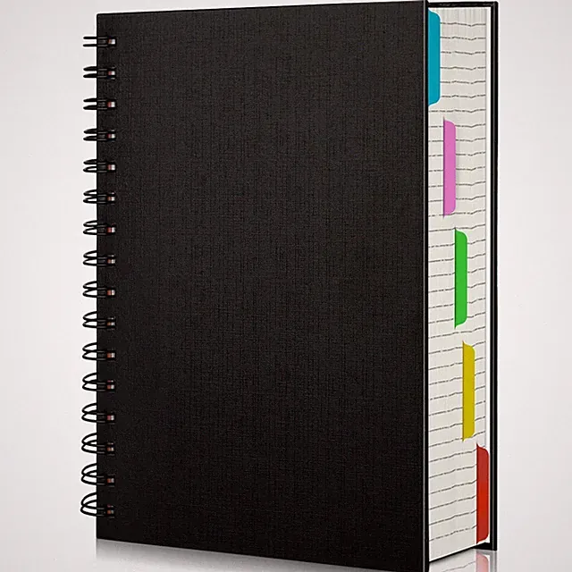 Notebook with Dividers, 1 Pack A5 5.5"x 8.3", 5 Subject, Hardcover College Ru...