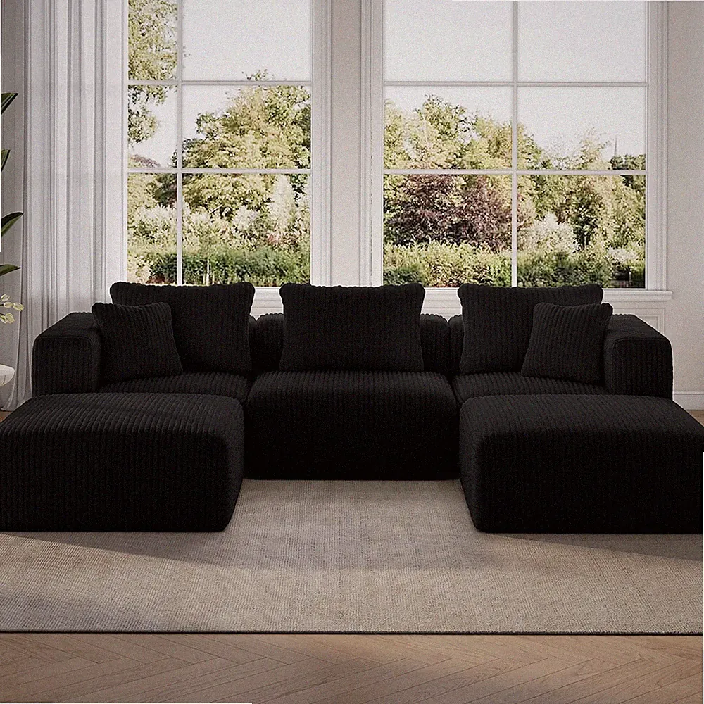 Novilla 106" Modular Sectional Sofa, U Shape Cozy Sectional Couch, Modern Cloud