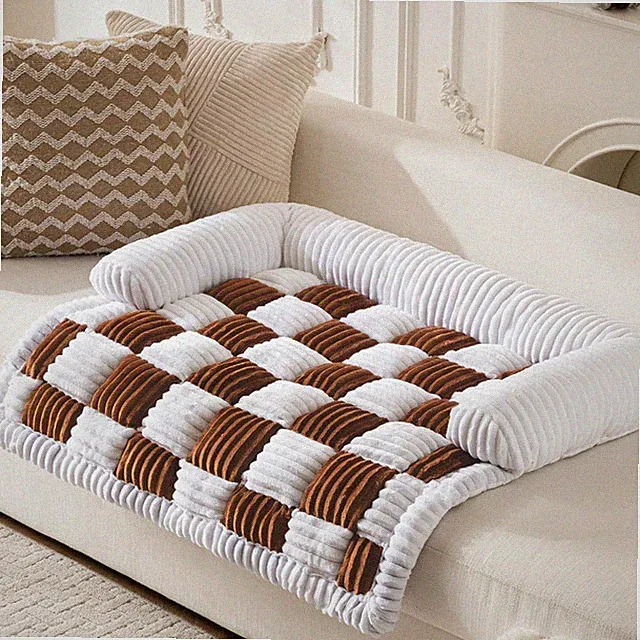 Npetrsnug Dog Bed Fluffy Flannel Dog Mat Furniture Protector,Non-Slip Plush