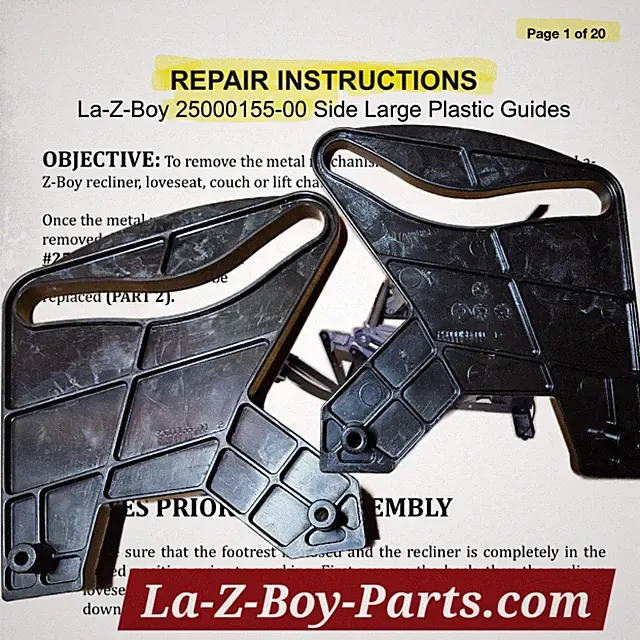 OEM 25000155-00 La-Z-Boy Plastic Side Guide Lift Chair Recliner Sofa Lazy Parts