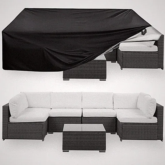 OHHANI Waterproof Outdoor Sectional Sofa Cover, 108"L x 82"W x 28"H (New)
