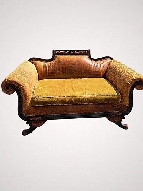 Old Hickory Tannery Empire Style Settee Sofa