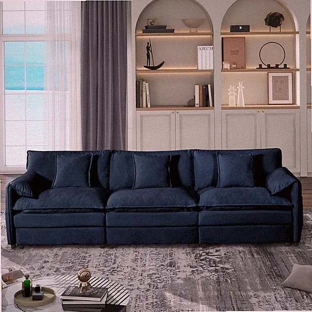 (Old:W3163S00017) Oversized Deep Seat Sectional Sofa, Modern Chenille Cloud Couc