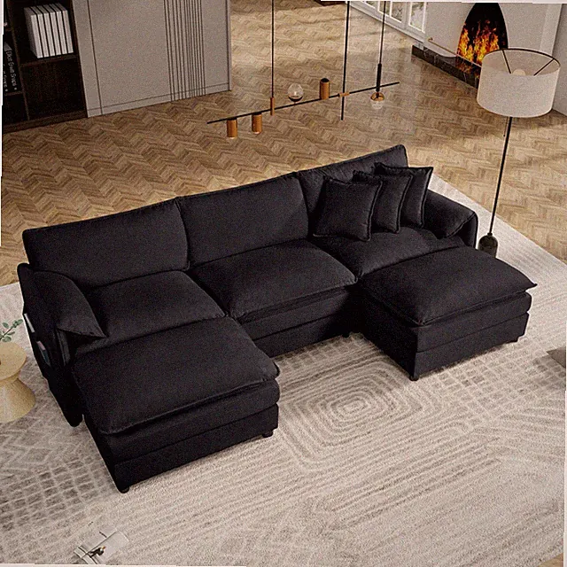 (Old:W3163S00024) Modular Sectional Sofa, Oversized Deep Seat U Shaped Couch Set