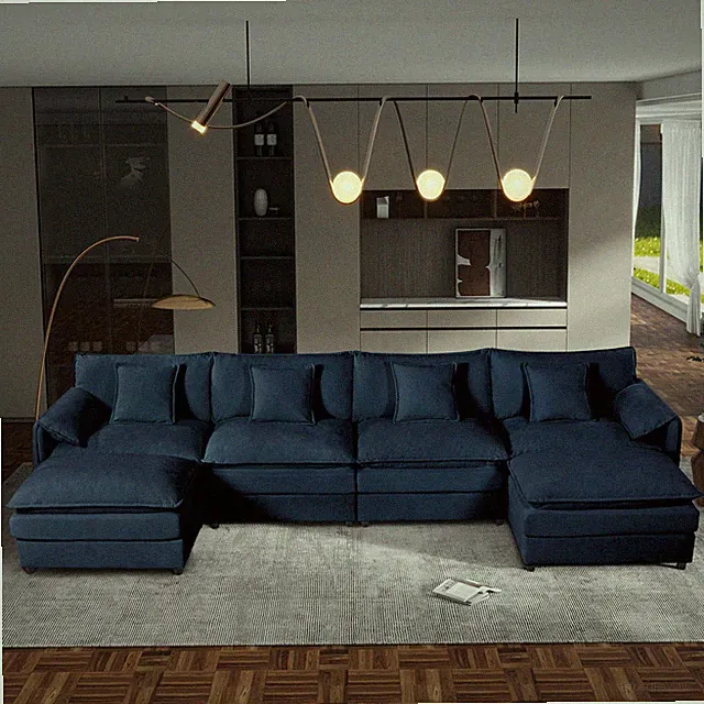 (Old:W3163S00029) Modular Sectional Sofa, Oversized Deep Seat U Shaped Couch Set