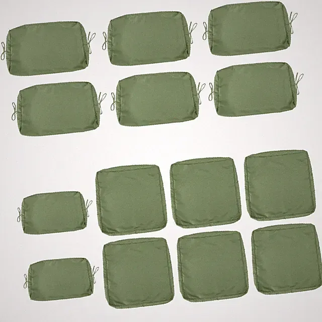 Olive Green 7 Piece Sofa Sectionals Slipcovers Set Zippered Removable Covers for