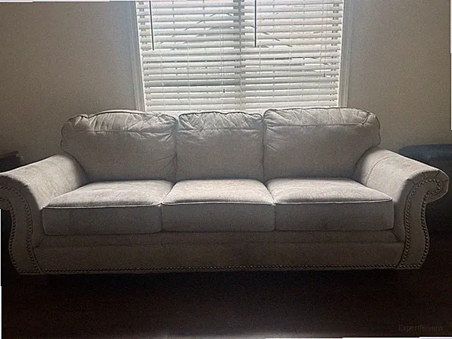 Olsberg Sofa, Ashley HomeStore, Faux Leather Couch, Sits 3
