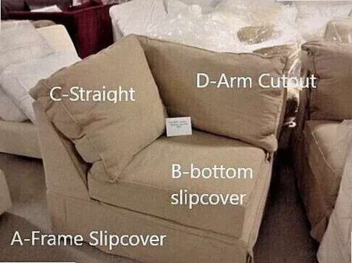 ONE PB Comfort Sofa Sectional Corner Replacement SLIPCOVER Walnut Canvas