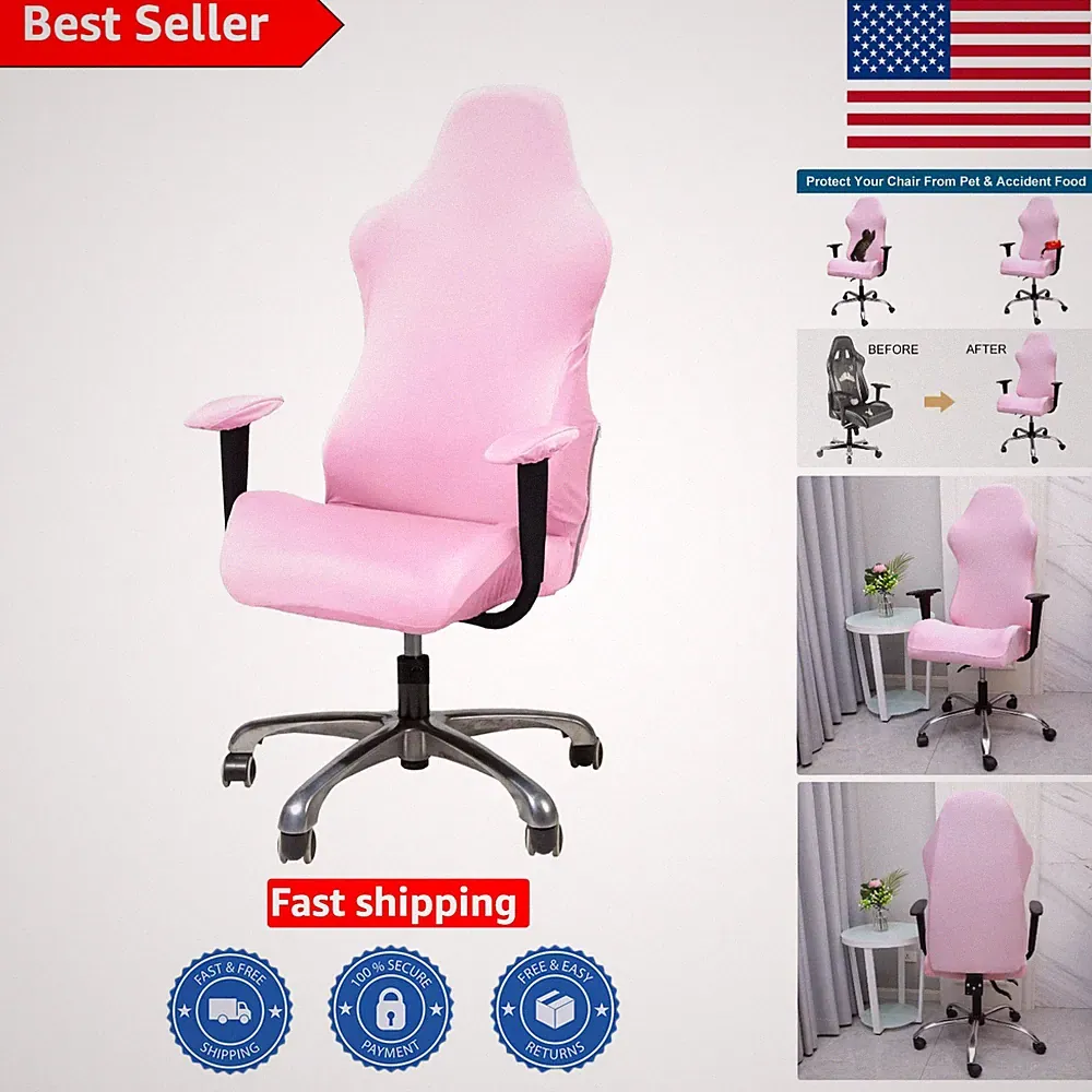 One-Size Durable Pink Slipcover for Gaming Chairs - Easy Care and Stylish