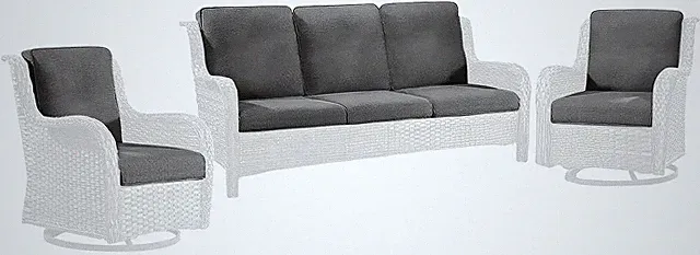(Only Cushions)10 Piece Wicker Conversation Set Cushions for 5 Pieces Outdoor Co