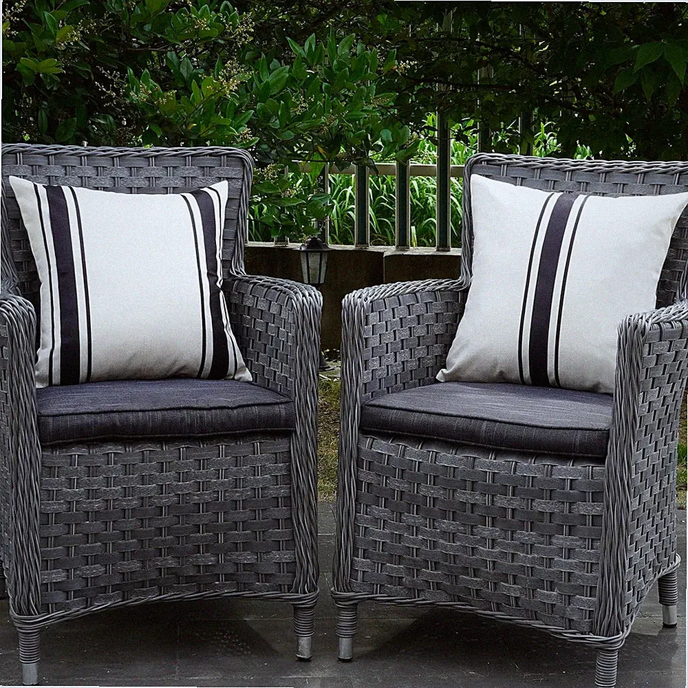ONWAY Outdoor Pillow Covers Waterproof 18X18 Set of 2 Decorative Linen Throw Pil