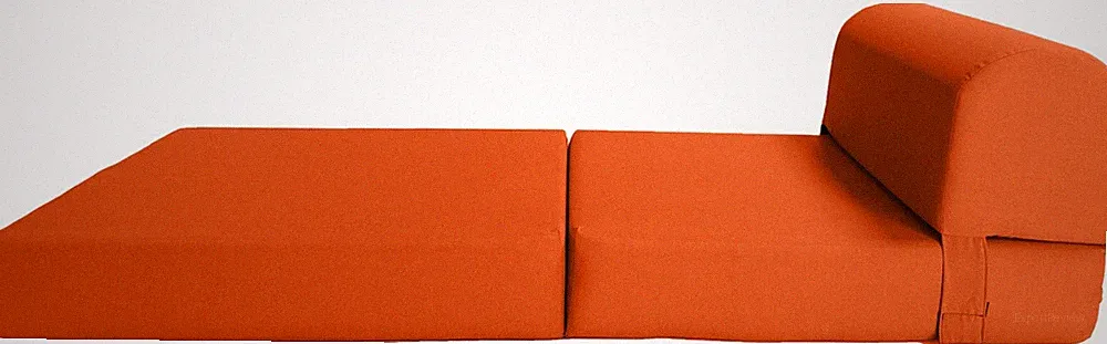 Orange Sleeper Chair Folding Foam Beds, Portable Flip Couch Bed 6 x 24 x 70