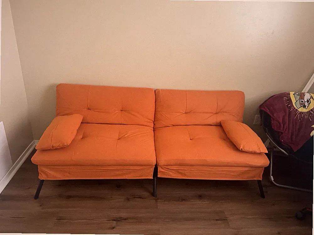 Orange Solid 100% Cotton Futon Sofa Bed Double Sleeper 72x32 2-Seat