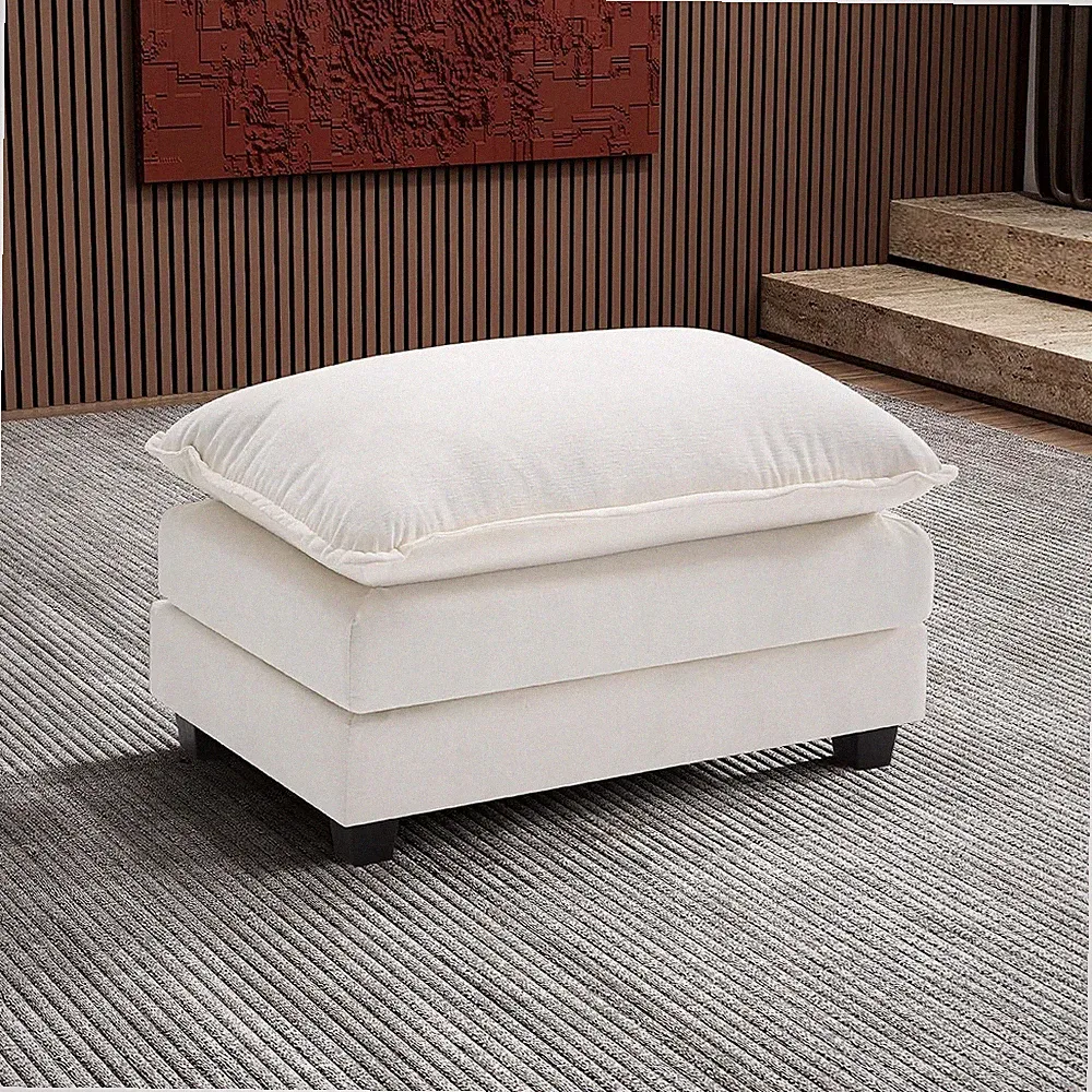 Ottoman for Modular Sectional Cloud Sofa Chenille Deep Seat Couch for Apartment