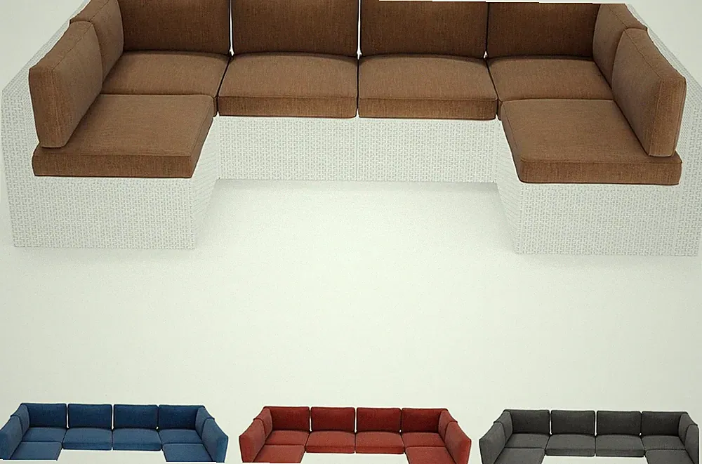 Outdoor 14-Piece Replacement Cushions for Patio Furniture, Water-Resistant