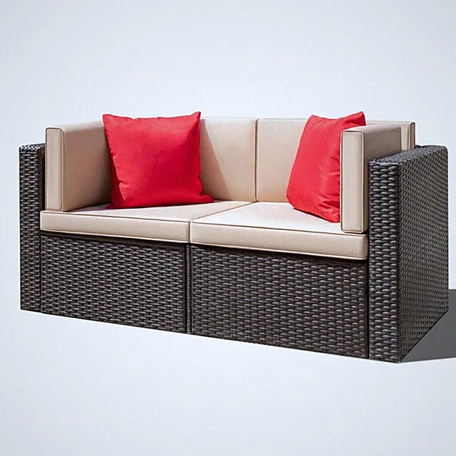 Outdoor 2 Piece Patio Loveseat Outdoor Sectional Sofa Patio