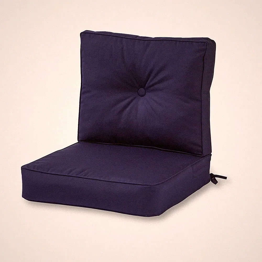 Outdoor 2-Piece Sunbrella Premium Deep Seat Cushion Set, Canvas Navy