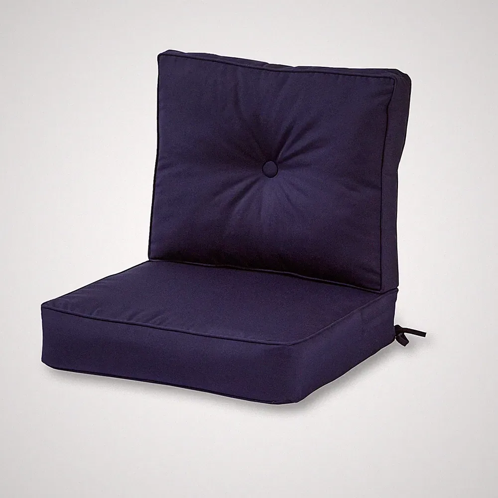 Outdoor 2-Piece Sunbrella Premium Deep Seat Cushion Set, Canvas Navy