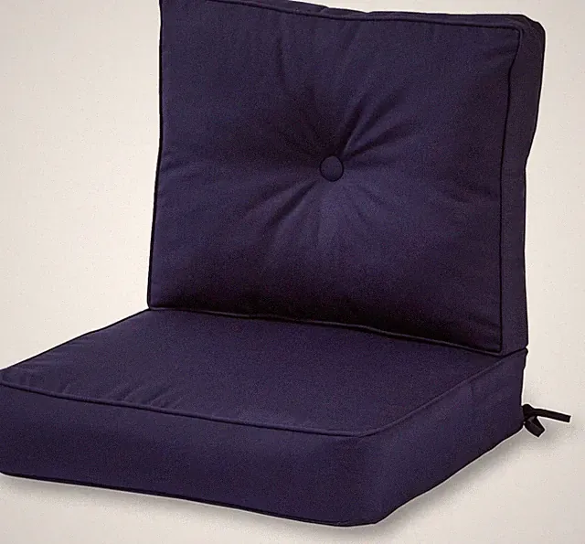 Outdoor 2-Piece Sunbrella Premium Deep Seat Cushion Set, Canvas Navy