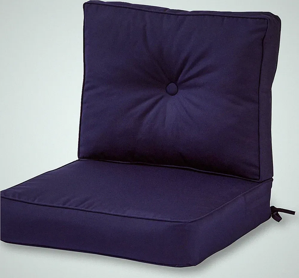 Outdoor 2-Piece Sunbrella Premium Deep Seat Cushion Set, Canvas Navy