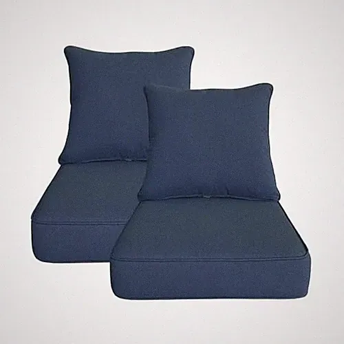 Outdoor 24"x24" Deep Seat Patio Cushion Set of 2, 24"x24"x5.5";2 Sets Navy