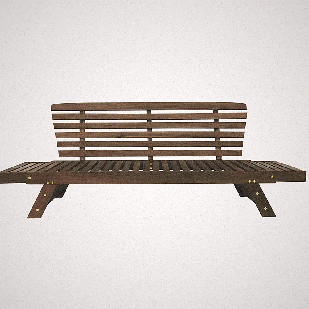 Outdoor Acacia Wood Daybed Sofa with Adjustable Chaise Lounge, Cushions, and
