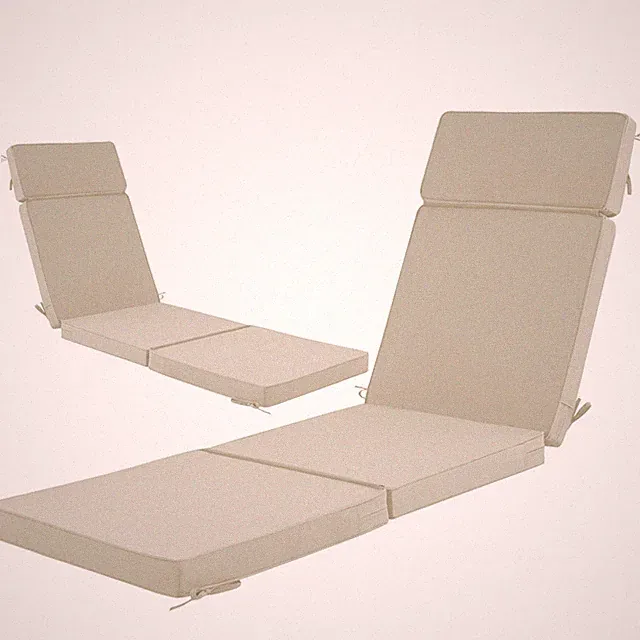 Outdoor Chaise Lounge Cushion 80x26 Set 2 Water Repellent Fade Resistant Foam St
